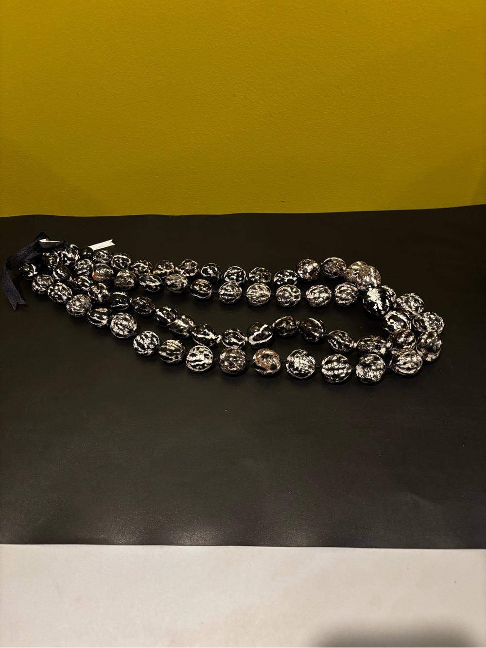 Classic Black and Silver Beaded Statement Necklace
